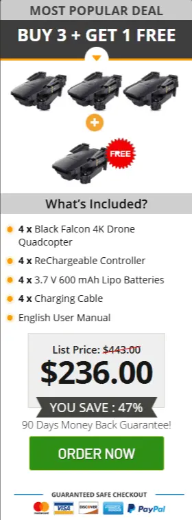 Black Falcon 4K Drone best offer price